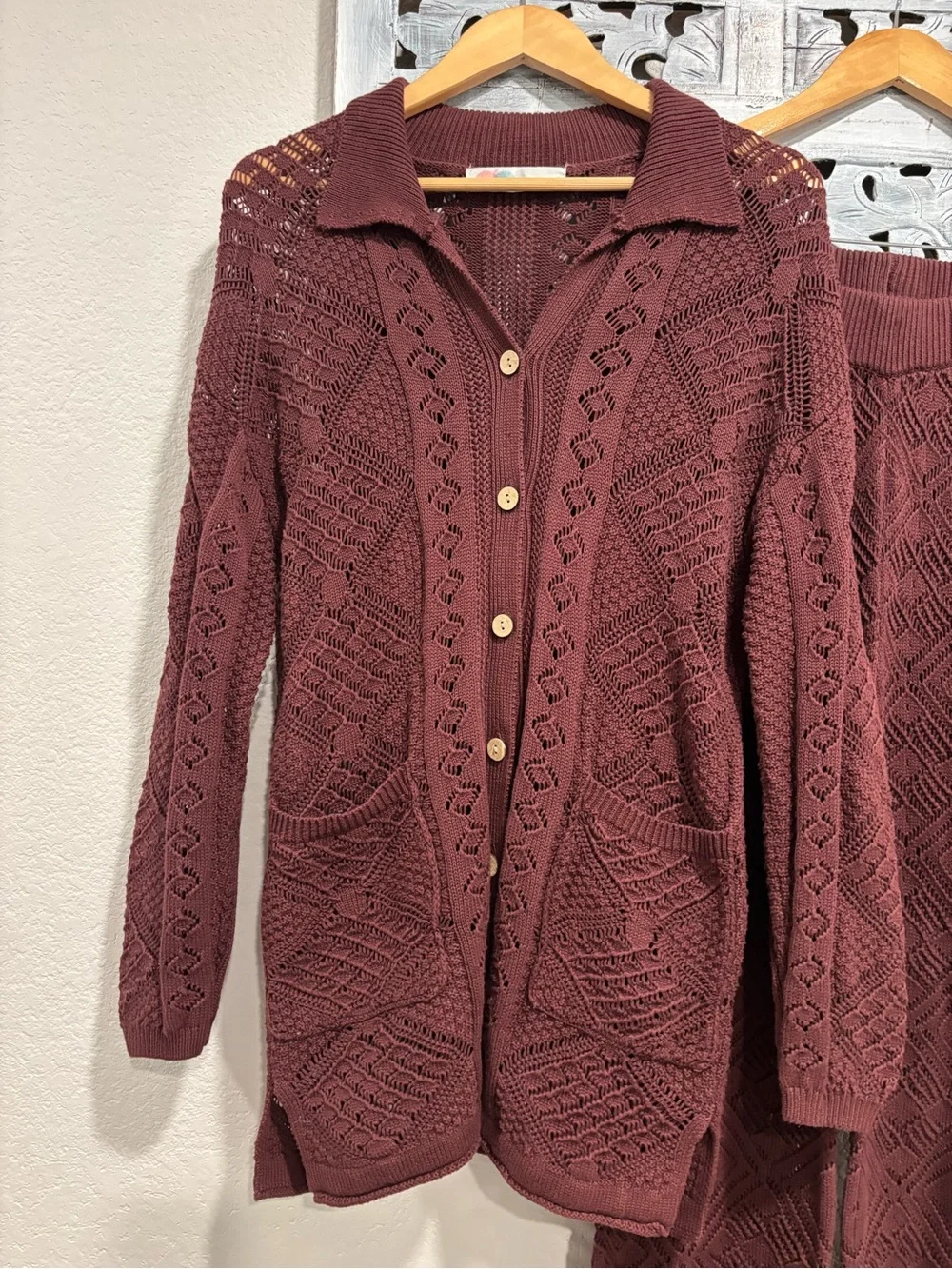 Free People Get Away Fauxchet Set Burgundy